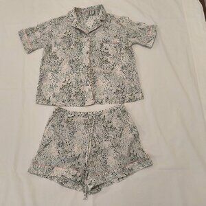 Joie  women's floral print short pajama set 100% cotton size S